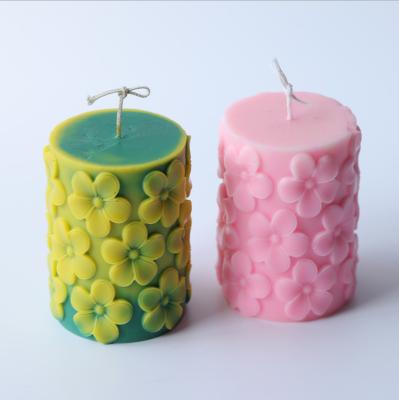 China Viable Butterfly Bubble Candle Cylindrical Embossed Mold For Making Candle Pillar Candle Mold for sale