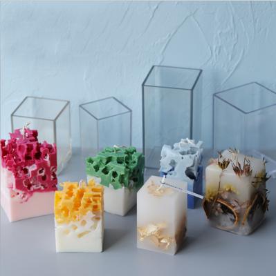 China Viable DIY Candle Craft Aromatherapy Cave Square Mold Candle Mold Acrylic Plastic Material for sale