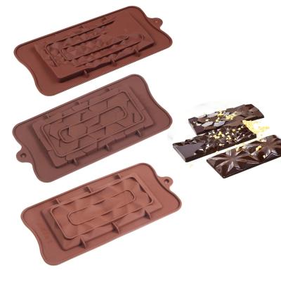 China Viable Rectangle Wax Melt Molds Energy Bar Silicone Molds For Chocolate Candy Bars Silicone Chocolate Mold for sale