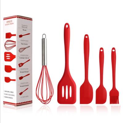 China Country Household Food Grade Baking Tools Cookware Kit 5 Set Silicone Kitchen Ware for sale