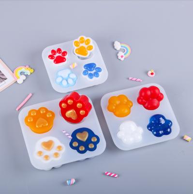 China 3d Viable Cat Paw Silicone Mold Cute Silicon Molds For Resin Art Epoxy Mold Material for sale