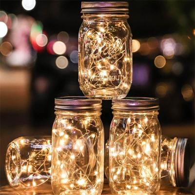 China White Colorful Solar Powered Lantern LED String Lights Party Garden Solar Wedding Home Decor Mason Jar Light Solar for sale