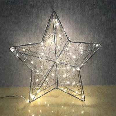 China Marquee Sale Christmas Decoration Wire Top Star With Lights for sale