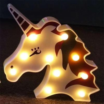 China LED Marquee Lights Factory Price Unicorn Shape Night Lamps Battery Operated Unicorn Light Led Light for sale