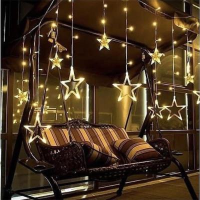 China 3M By 3M Home Decoration Twinkle Star 300 Led Curtain Lights Top Sale Led Window Curtain String Light Moons And Stars Curtains Light for sale