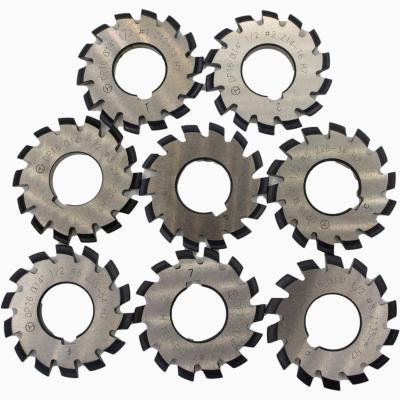 China CNC Machine CNC Tools Milling Cutter Tools DP16 HSS Gear Cutter 8pcs Set With PA14.5 for sale