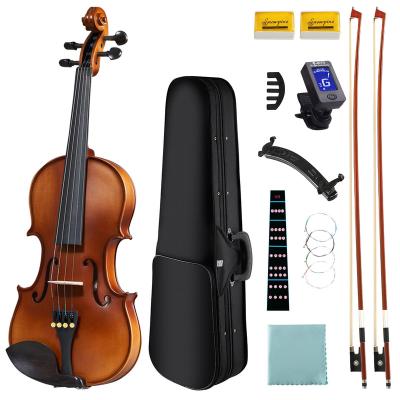 China Interesting Hand Carved Improved Handcrafted Solid Wood 4/4 Beginner Violin For Kids for sale