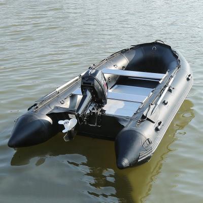 China Fishing Activity Aluminum Floor PVC Folding Pontoon Rubber Dinghy Inflatable Boat for sale