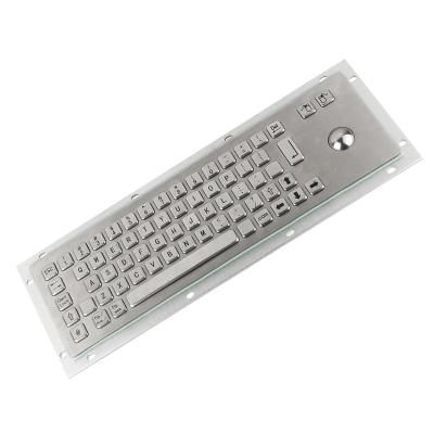 China Waterproof 66 Key Stainless Steel Keyboard With Trackball Or Touchpad Mouse for sale