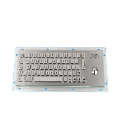 China Computer keyboard IP 65 hiosk stainless steel metal keyboard with trackball for sale