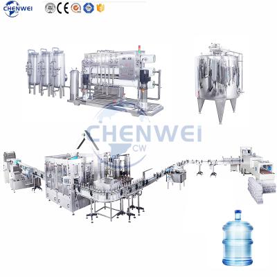 China Factory Sale 450 Bph Efficiently Working Complete 5 Gallon Barrel Pure Water Production Line for sale