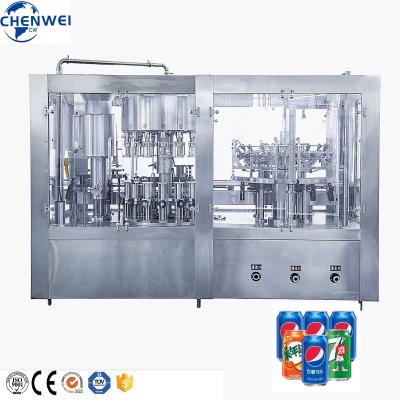 China Work Efficiently High Quality 1000-2000bph Shanghai CW Carbonated Drinks Canned Soft Drink Production Line for sale