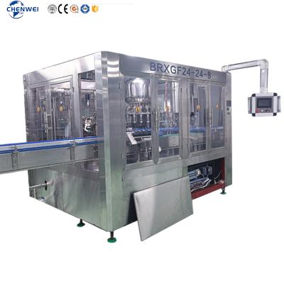 China Bottle-no plug full automatic 3 in 1 liquid bottle juice beverage water filling and capping machine price for sale for sale