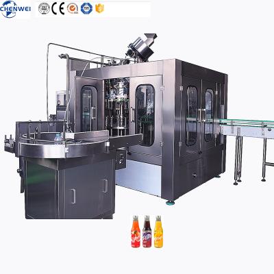 China Bottle-no plug CW 3000-4000BPH 3 in 1 juice water washing filling and capping machine for sale for sale