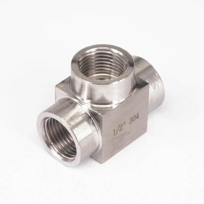 China STYLISH CNG NPT BSP G Thread Pipe Fitting Stainless Steel Female Thread Three Way Pipe Fitting for sale