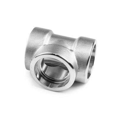 China CNG High Pressure 3000Psi Stainless Steel 3 Way Socket Weld Pipe Fitting TONY Socket Weld Equal Tee for sale