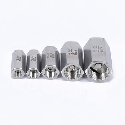 China 316/304 Stainless Steel Air Check Valve High Pressure Hexagon Thread General Female Non Return Valve for sale