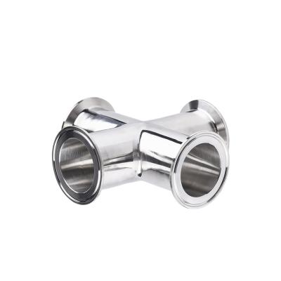 China Drink ; Food ; TONY Stainless Steel Sanitary Tri Clamp Cross Fitting Medical Home Brew Four Way Sanitary Pipe Fittings for sale