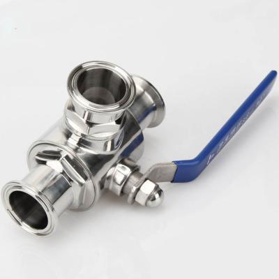 China General TONY Stainless Steel Sanitary Ball Tri Valve Food Grade Flange 2 PC Three Way Ball Valve for sale