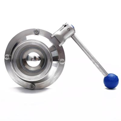 China General TONY Stainless Steel Sanitary Butterfly Valve SS304 SS316L Flange Quick Tri Connect Butterfly Valve for sale