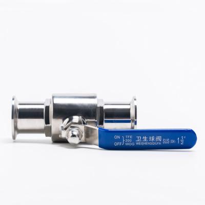 China General Factory Tri Flange 2 Way Ball Valve Food Grade SS316 Stainless Steel Flange 2PC Sanitary Ball Valve for sale