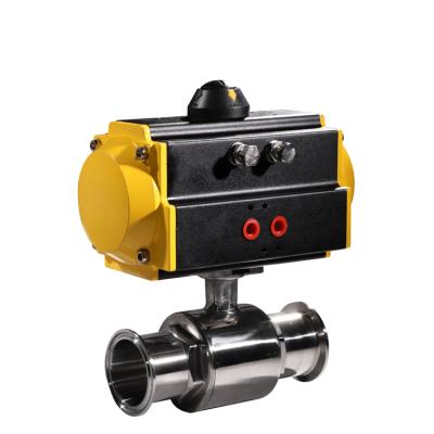 China General TONY Stainless Steel Sanitary Tri Clamp Pneumatic Actuator Two Way Ball Valve for sale