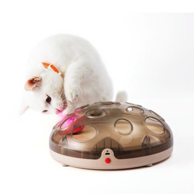 China New Design Cat Puzzle Turntable Electric Maglev Viable Pet Toy With Moving Feathers Interactive for sale