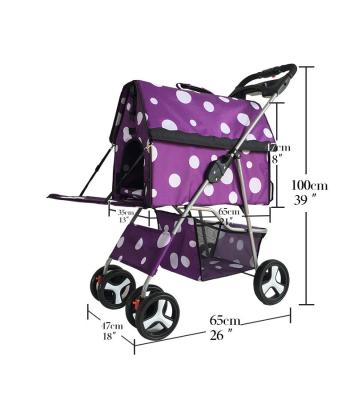 China 2020 new viable hot sale four wheel folding travel pet stroller with cat/kennel for easy walking for sale