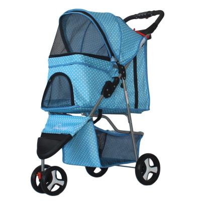 China Dougez Wholesale High Quality Sustainable Pet Stroller 3 Wheels Cat Dog Cage Outdoor Pet Walker Travel Folding Carrier for sale