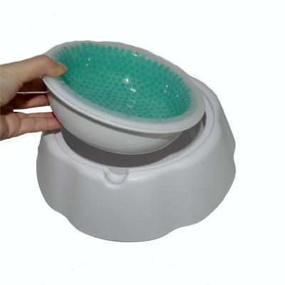 China Sustainable Wholesale Custom Plastic Pet Water Dog Bowl With Non-Skid Removable Base for sale