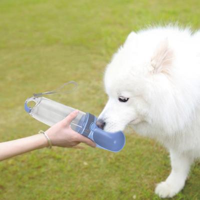 China Wholesale Custom Sustainable Eco Friendly ABS 350ml Travel Water Walking Feeding Dispenser Outdoor Portable Pet Water Bottle for sale