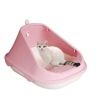 China Hot Selling New Design Cats Cat Litter Box Large Size With Scoop Waterproof Cat Toliet Box for sale