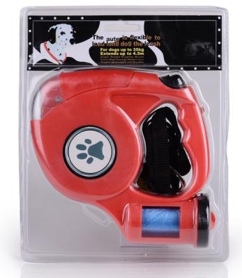 China Sustainable Retractable Dog Leash With Flashlight And Trash Led Retractable Dog Leash for sale