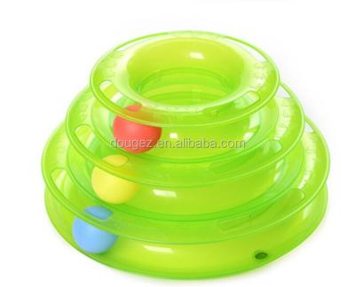 China Amazon Sustainable Hot Sale! High Quality Plastic Cat Tunnel Toy Cat Fun Dish With Colorful Ball for sale