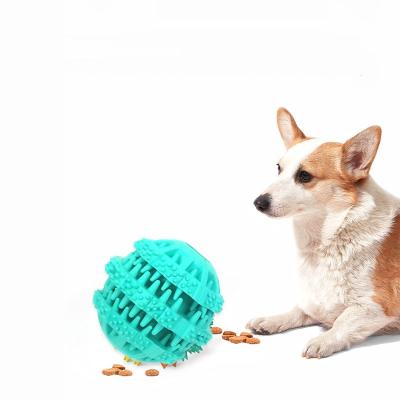 China Salenew Products Dog Treat Ball Toy Soft Rubber Pet Viable Rubber Chew Cleaning Ball For Dog Pet Molar Rope Chew Toy for sale