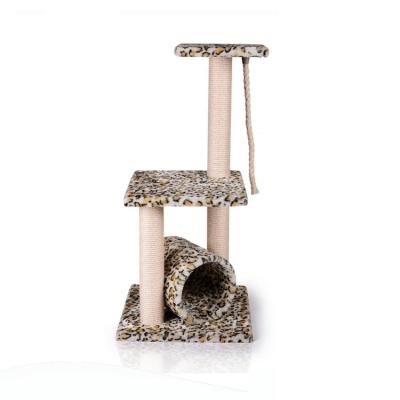 China Sustainable Luxurious Natural Wood Leopard House Scratcher Large Cat Climbing Frame Cat Tree Safe Stable for sale