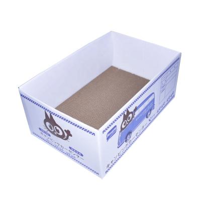 China New Design Viable Scratch-N-TV Scratcher Hot Selling Stash Cat Corrugated Scratcher Carton Box With Bottle for sale