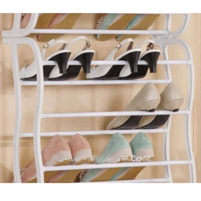 China White Plastic Door Hanging Shoe Holder Over The Door Shoe Rack Hanging Door for sale