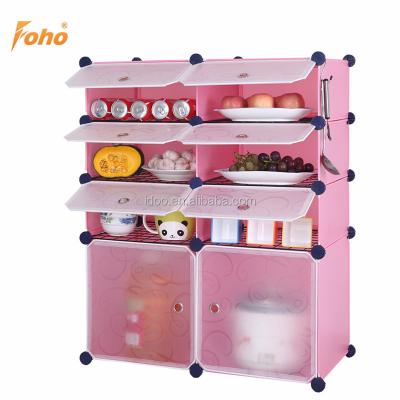 China Portable Plastic Widen Modular Plastic Kitchen Cabinets for Home Storage for sale