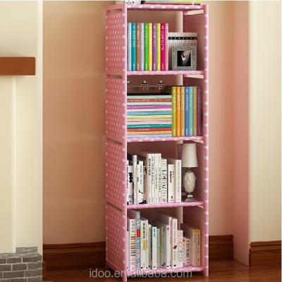 China More Function Dust Proof Bookcase Adjustable Diy Fabric Cloth Bookcase for sale