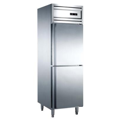 China Commercial Single-Temperature Double Door Refrigeration Equipment Stainless Steel Upright Freezer for sale