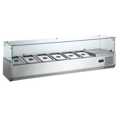 China Commercial Refrigerated Single-temperature Salad Fruit Display Counter for sale