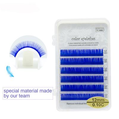 China Best Quality Soft Blue Natural Lashes False Eyelashes False Eyelashes Hair Synthetic Wholesale Blue Eyelash Extension for sale