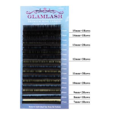 China 7~15mm Mix False Eyelashes Extension Synthetic Mink Hair Wholesale 16 Lines Different Lashes for sale