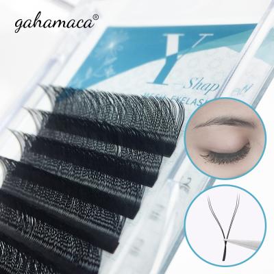 China Natural soft easily pick individual Y shape lash eyelash extension Pre-made YY volume eyelash extension for sale