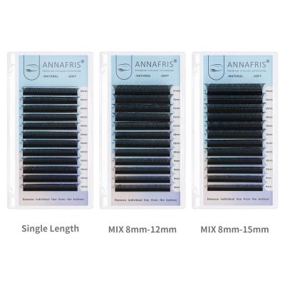 China ANNAFRIS Natural Soft Soft Lash Extension 0.07 Yy Shape Eyelash Extensions C/D Loop Hand Lash - Different Woven Lashes for sale