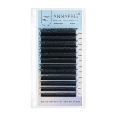 China ANNAFRIS Natural Soft Custom Private Label Box Wholesale Price 0.07mm 8-15mm Y Shape YY Lashes Lashes Eyelash Extension for sale