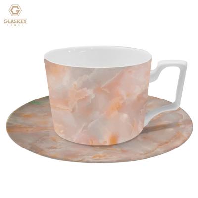 China 2023 Nordic New Arrival Disposable Enamel Dish Marble Disc Steak Dishes For Party for sale