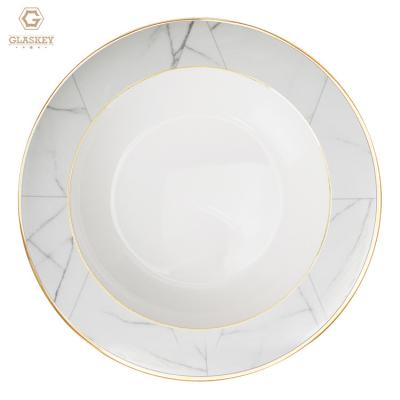 China Disposable Nordic Simple Design Luxury Cheap Wholesale Dish White Porcelain Round Dish Sets Tableware for sale