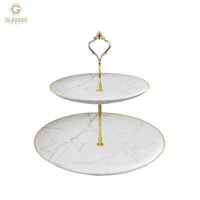 China Disposable Restaurant White Round Dinner Dishes Porcelain Charger Nordic Dish Sets With Gold Rim for sale